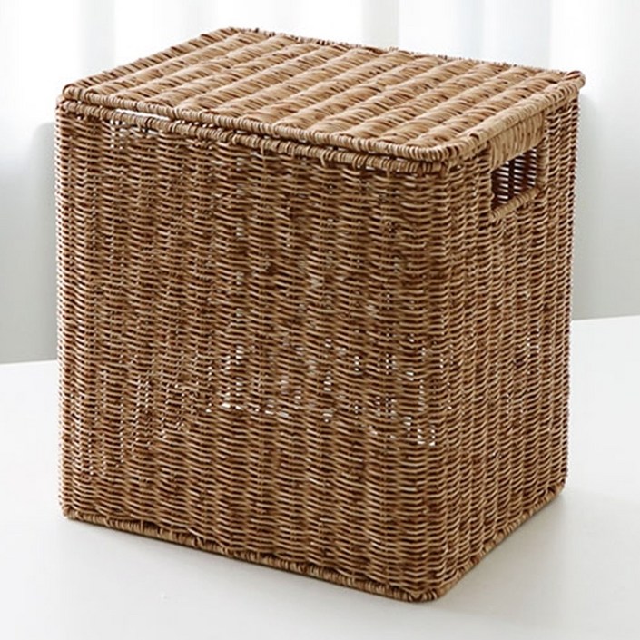 네이쳐리빙 데이지가든 깊은 라탄 바구니 뚜껑형