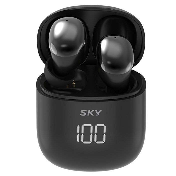 SKY 핏 버즈 X TWS 블루투스 5.4 무선이어폰, IMA26, 오닉스 블랙, 6시간, 방수가능, 오닉스 블랙, IMA26