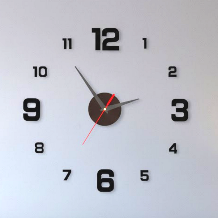 무소음 벽부착 숫자 포인트 DIY 무브먼트 벽시계 40 x 40 cm