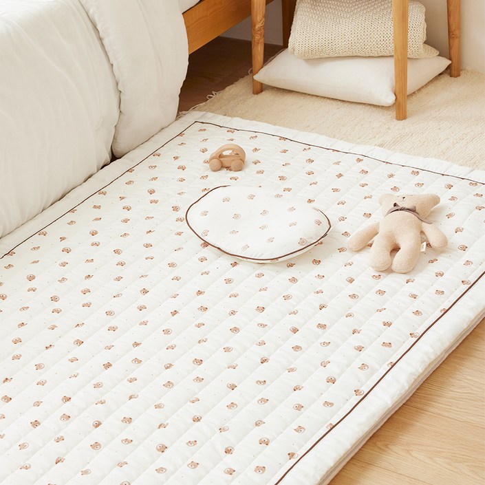 라비킷 유아용 듀라론 리버시블 냉감패드, 쿠잉 베어, 1개