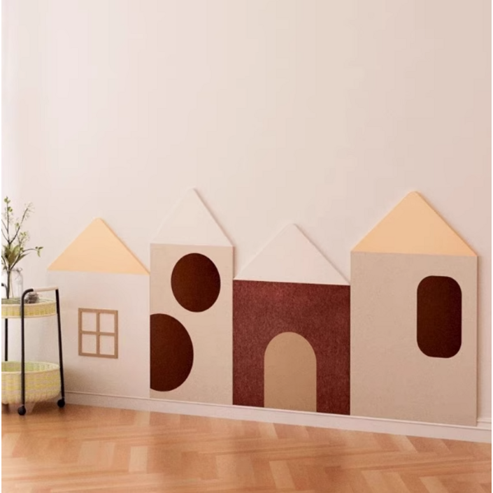 올리웰 펠트 3D입체 인테리어 충돌방지 벽 꾸미기 패널 4종 세트, 혼합색상