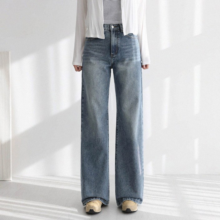 앤드스타일여성용롱/숏 기장 딱맞진39탄세미와이드부츠컷데님팬츠265047