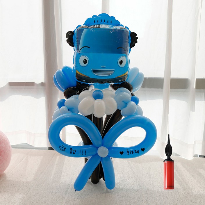 피앤비유니티 레터링 가능 DIY 꽃다발 요술풍선  풍선펌프 세트