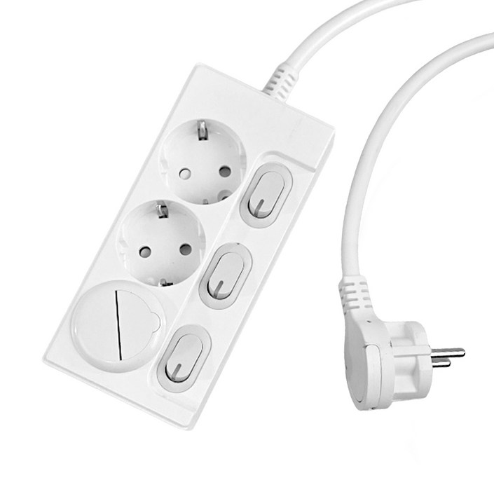 원스탑 제로갭 개별스위치 슬림 납작멀티탭 3구 16A  안전커버1p