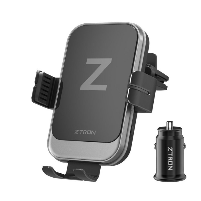 지트론 Z플립 차량용 핸드폰 고속 무선충전거치대 ZTWC300A 시거 급속 충전기 세트