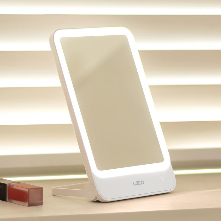 레토 무선 LED 탁상거울 LLMR03, 화이트