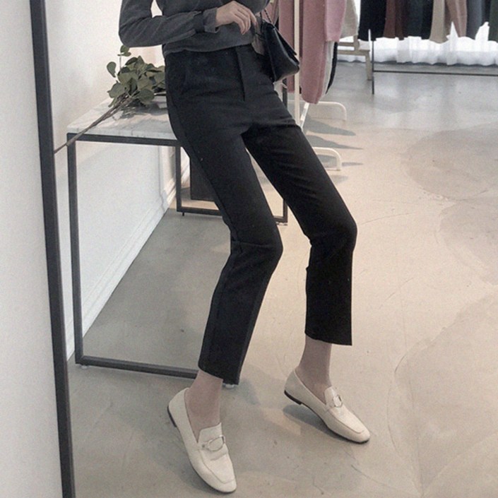시크폭스 여성용 여우 10탄 데일리슬림핏 슬랙스 짧은기장 시크폭스 여성용 여우 10탄 데일리슬림핏 슬랙스 짧은기장