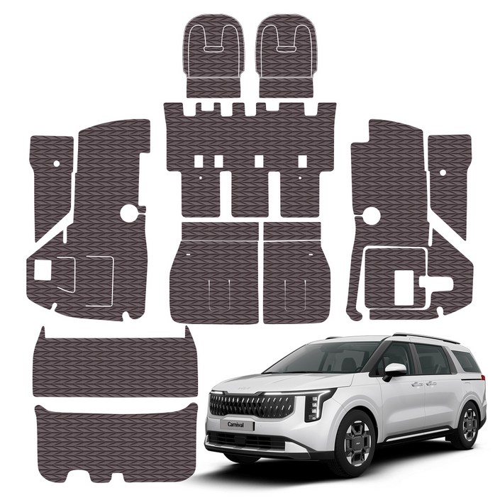 오토가드 퀼팅 가죽 풀커버 트렁크 매트, 4세대 카니발 7인승 2020년 7월~현재 F/L 공용 (가솔린 디젤 하이브리드 공용/트렁크 스피커 유), 토프