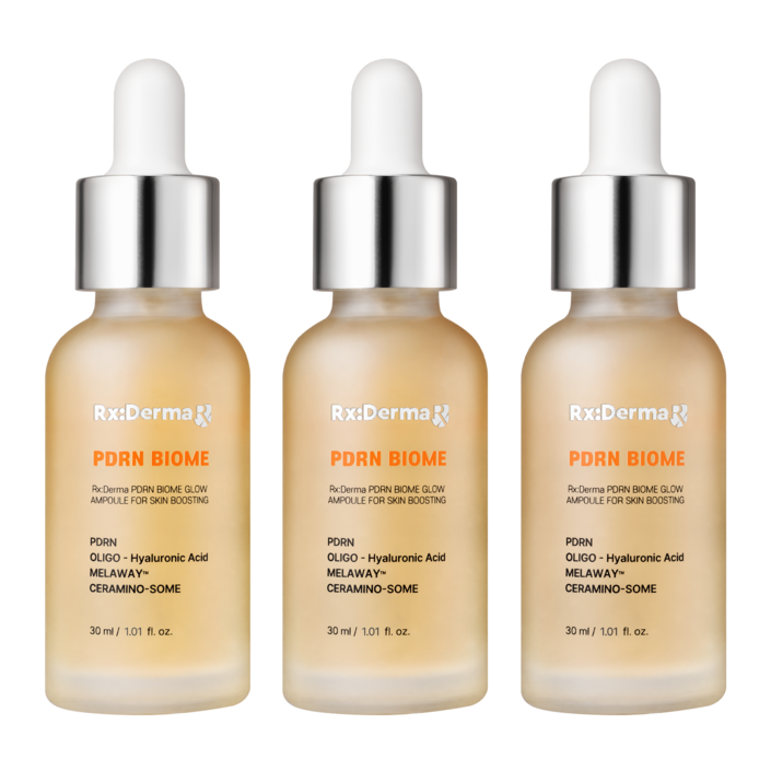 알엑스더마 고함량 PDRN 히알루론산 앰플 스킨부스터 모공 탄력 물광 세럼, 3개, 30ml