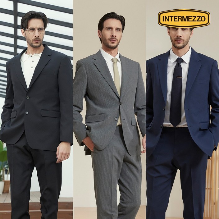 인터메조 25SS 워셔블 기능성 셋업 스트레치 수트 봄 여름 결혼식 면접 정장 하객룩 IMFSMSU403404