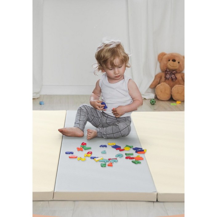 4단 항균폴더매트 유아매트 층간소음매트 어린이매트, 아이보리