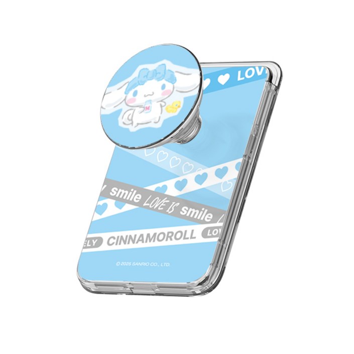 산리오 글로시 스마트톡 마그네틱 카드지갑 거치대 맥세이프 호환, 1개, LOVE라인시나모롤