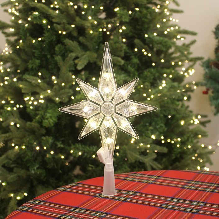 해피인어스 조이 led 탑별 오너먼트, 1개, 웜 화이트