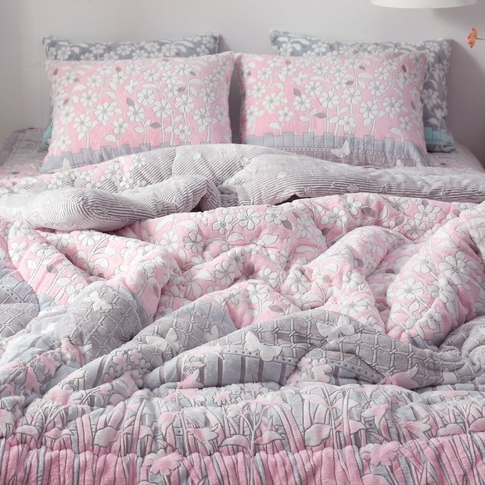 꿀팡 샤방샤방 극세사 차렵이불
