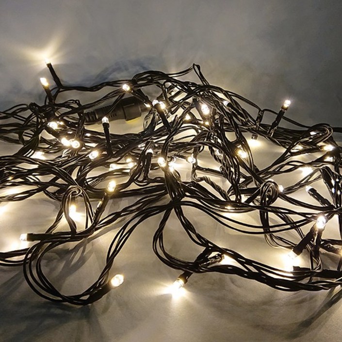 선세이브세트 크리스마스 트리캠핑 조명 LED 은하수 100구 검정선전원케이블 세트, 전구색