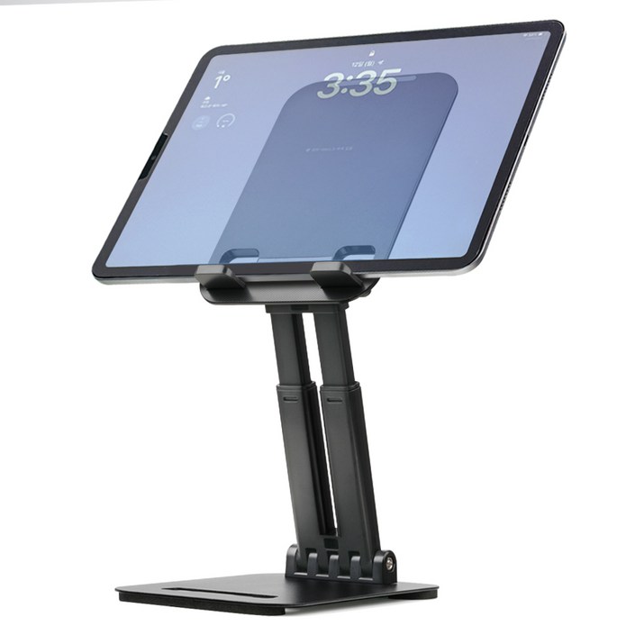 스위코 높이조절 접이식 태블릿 거치대, 1개, 블랙, ST-2