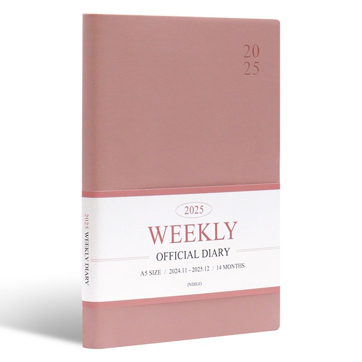 인디고 2026 오피셜 A5 위클리 다이어리 날짜형 25절 주간 플래너 직장인 업무용 스케줄러