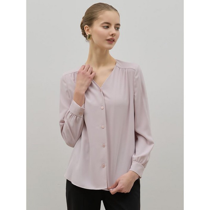 쉬즈미스 여리여리 로지 브이넥 블라우스 택가격 138000원