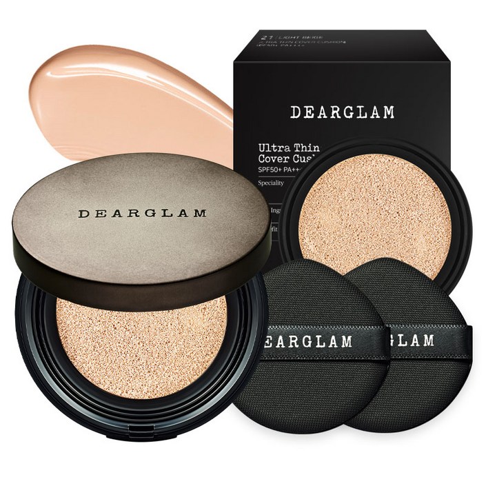 디어글램 울트라 씬 커버 쿠션 본품리필세트, 21호 LIGHT BEIGE, 24g, 1개 디어글램 울트라 씬 커버 쿠션 본품리필세트, 21호 LIGHT BEIGE, 24g, 1개