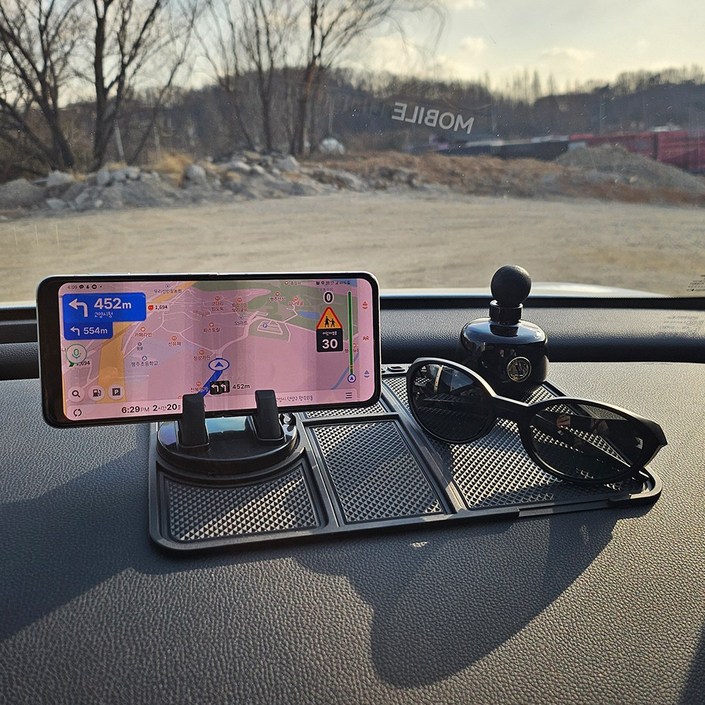 봉주 차량용 핸드폰 거치대 논슬립패드 대시보드, 퓨어 블랙, 1개