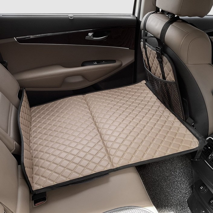 지엠지 차량용 놀이방 새들브라운 코튼베이지 플레이 매트 4단 뒷좌석 평탄화 바닥매트, 4단 놀이방 1p코튼베이지, 1개