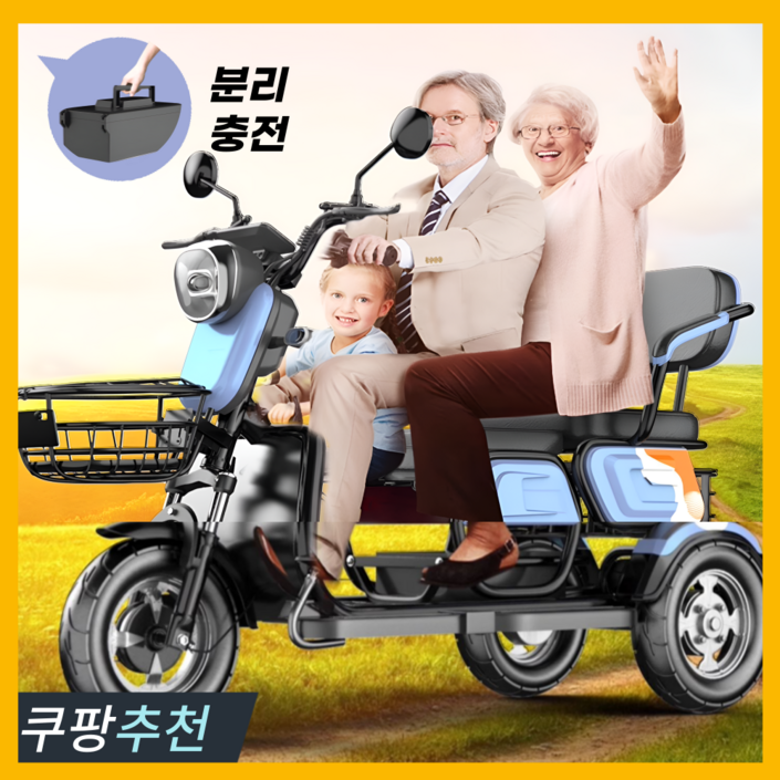 실버모터스 안전하고 잘나가는 3륜 전동스쿠터 세발 오토바이 삼륜 노인 전동차 3발 전기 바이크 자전거