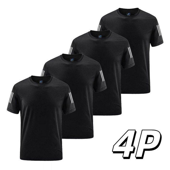 남자 기능성 반팔티셔츠 스판 쿨티 4P 티셔츠 남녀공용 여름용 tanlz119