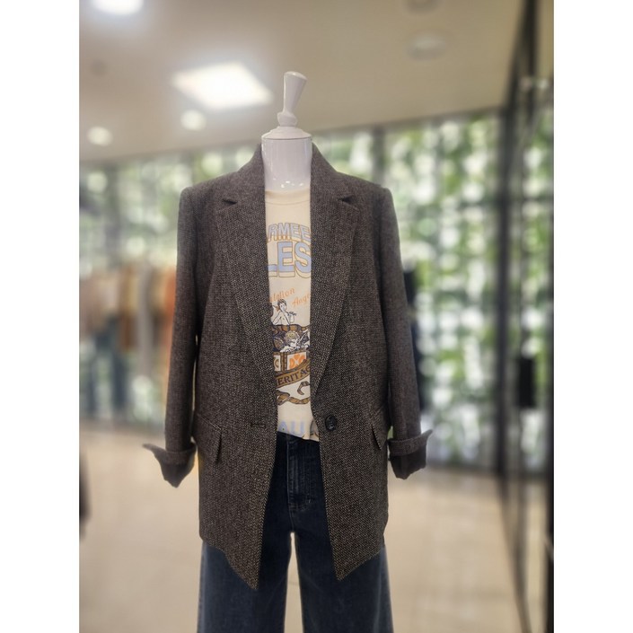 듀엘 DEWE 헤링본  스탠다드 자켓 L253PSF005  NC일산