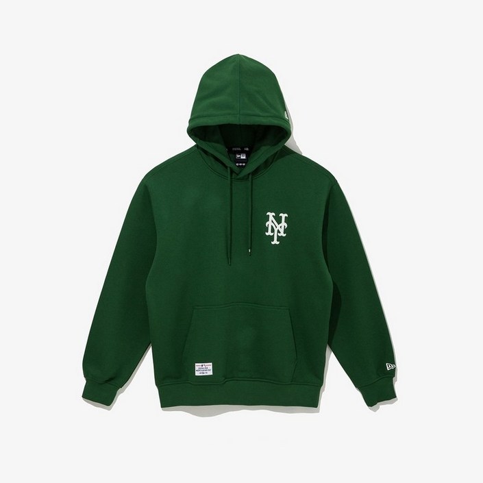 국내매장정품 뉴에라 후드티 티셔츠 MLB 뉴욕 메츠 패치드 후드 미디움 그린 14742031 커플후드티 맨투맨 여성티셔츠 바시티자켓 후드티추천 남자후드티 뉴에라후드티 단체티셔츠
