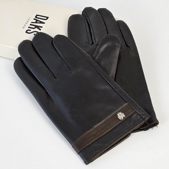 백화점 정품 닥스 밴드장식 남성 양가죽 드레스 기모 울 장갑 블랙 선물포장