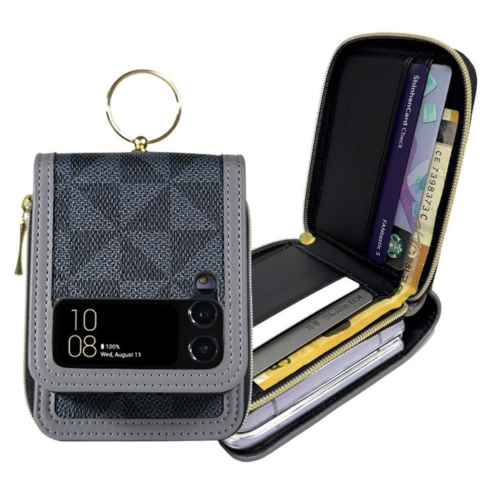 루에다 갤럭시 Z플립7 Z플립6 Z플립5 Z플립4 Z플립3 지퍼 지갑형 링 다이어리 케이스