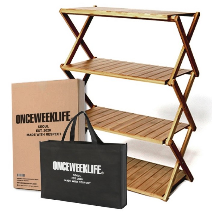 원스위크라이프 아웃도어 우드 캠핑선반  가방세트