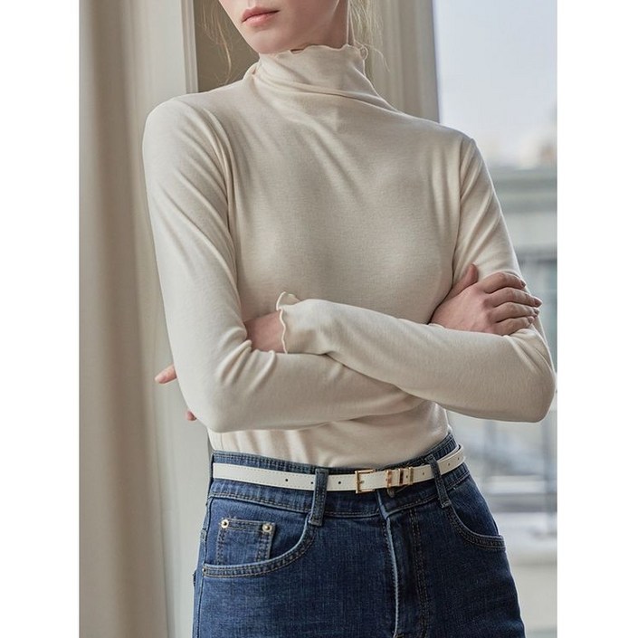 르니앤맥코이 프릴 베이직 이너 폴라 티셔츠 LM11TS170L 1011534