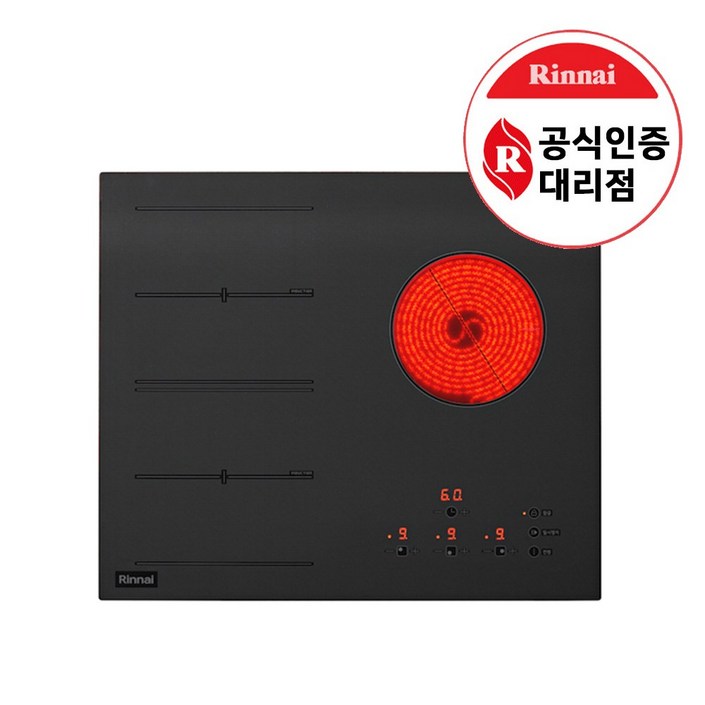 [린나이] 3구 빌트인 하이브리드 전기레인지 HYF3200 (타공사이즈 560x430/480 공용)