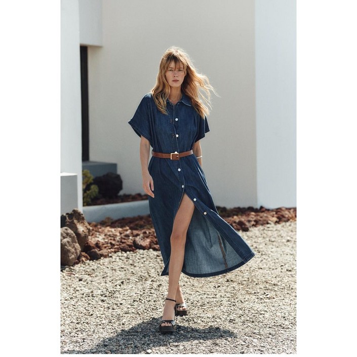 자라원피스 여름세일  데님 벨트 롱 원피스 zara  0108025