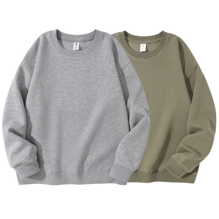 1+1 남자 맨투맨 긴팔티 데일리 오버핏 무지 면질 맨투맨 2장 세트 남녀공용 Sevenmoon