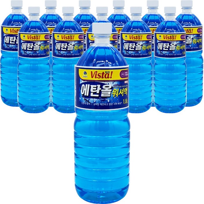 비스타 사계절용 에탄올 워셔액, 12개, 1.8L 비스타 사계절용 에탄올 워셔액, 12개, 1.8L