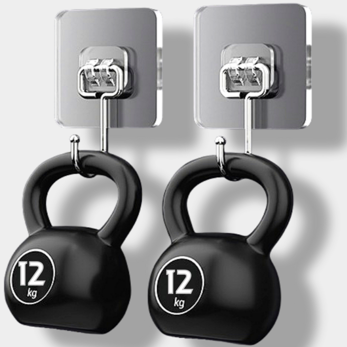 엑셀렉스 초강력 무타공 접착식 벽걸이 후크 걸이, 20개, 투명