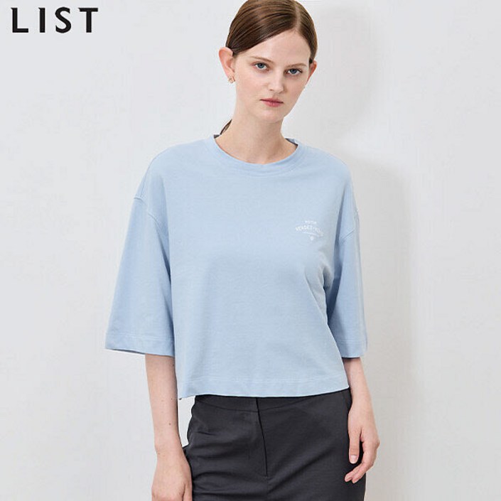 리스트 리스트  코튼100 루즈핏 크롭 티셔츠 택가격 118000원 P003651902