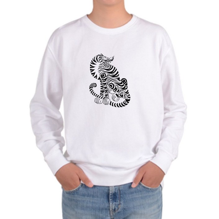 와이제이의 맨투맨 전사이즈 호랑이 민속그림 산신 디자인 enc871fb