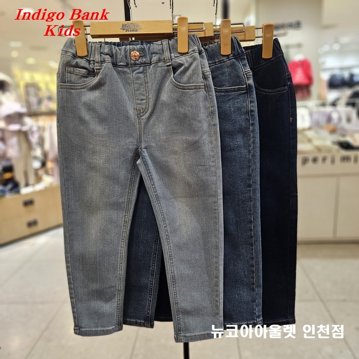 인디고뱅크키즈 2025 봄신상 봄철 필수 데일리템표준 체형용 슬림핏 아동 주니어 공용 시그니처 원워싱 슬림핏 데님 팬츠 IKTJ25SG1인천점
