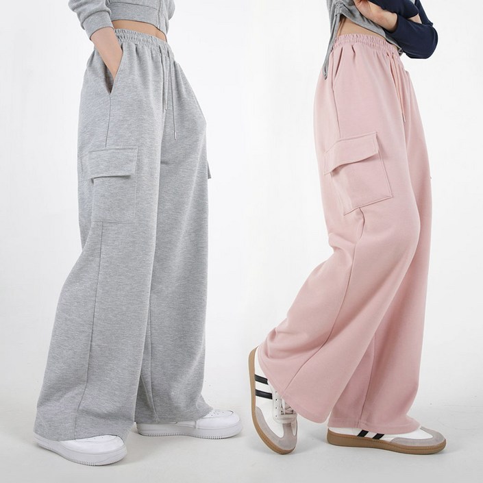 [오버나인] 여자 여성 기장선택 숏롱 와이드 카고 트레이닝 팬츠 바지