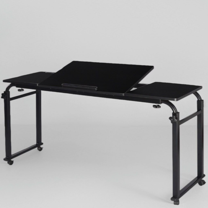 HOMEY NEST 거실 침대 테이블 이동식 사이드 쇼파 테이블 높이 조절 책상 노트북 거치대 HNK209, 블랙