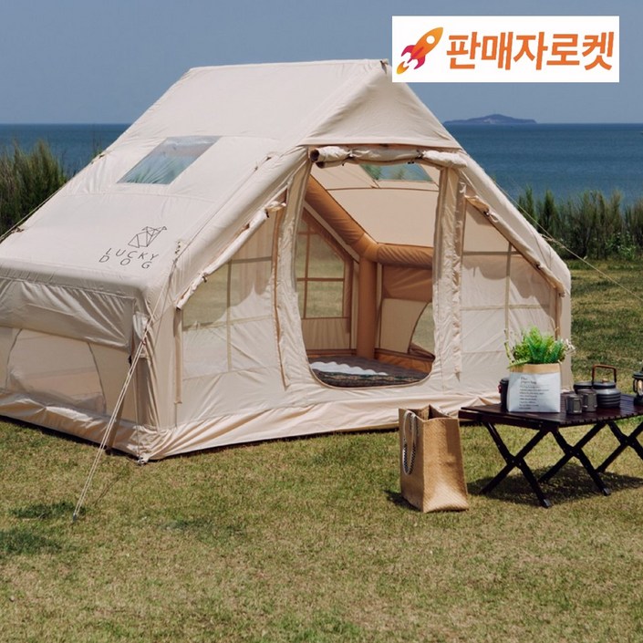 하하고 에어텐트 글램핑 감성 대형 사계절 텐트 3년 에이에스