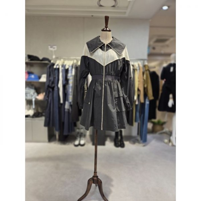 에고이스트 배색 포인트 빅카라 미니 원피스 EP3WO864