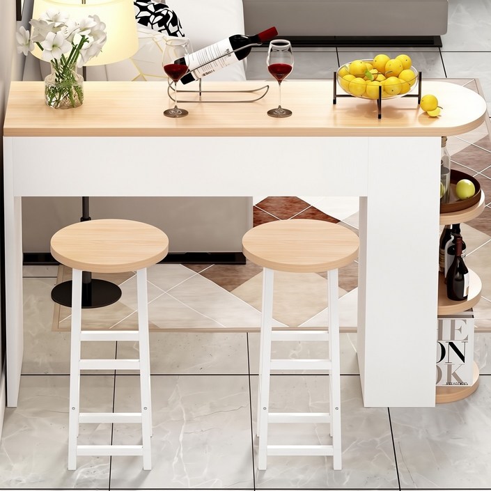 Hive 수납 홈바 테이블 1200 아일랜드 식탁 2인 홈바 테이블 의자 세트