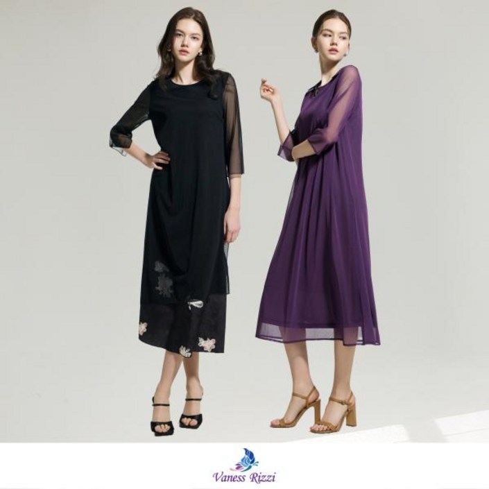바네사리찌VanessRizzi 론칭가69900원 바네사리찌 메시 원피스 2종세트