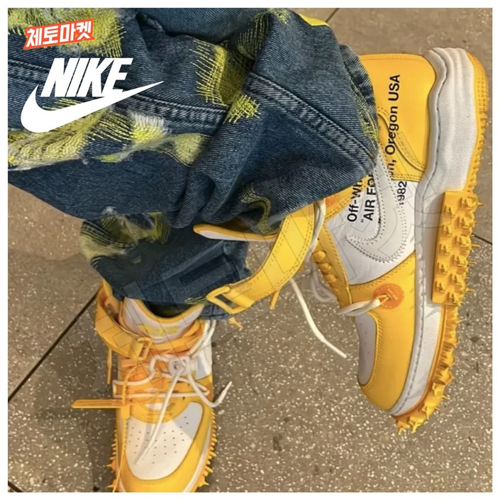 국내매장판 나이키 운동화 오프화이트 에어포스 1 미드 SP 레더 바시티 메이즈 남성 여성 발편한 가벼운 쿠션좋은 다목적 키높이 데일리 스니커즈 조던 로우 하이 신발
