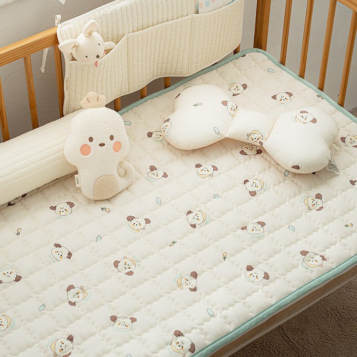 마롤로뜨 빌리지 아기 침대 패드 리안드림콧 쿠시노 호환 면 모달 논슬립 슈퍼싱글, 마뭉이_면 모달 논슬립 패드, 1개