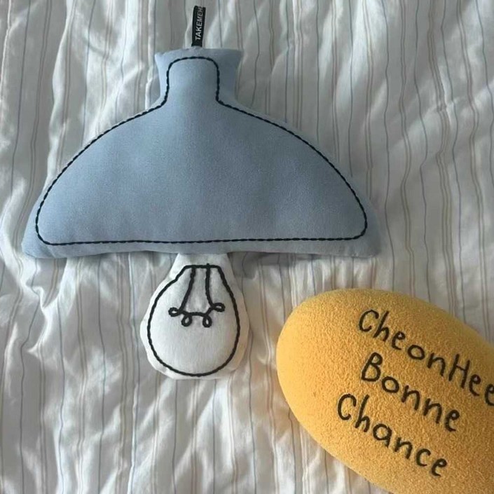 패브릭 무드등 벽램프 쿠션 벽등 아기방 감성 조명등, 1개, 파란색